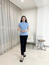 NAOTIEA納奧蒂爾小帆船短袖T恤POLO衫女裝2025夏季新款大碼寬松純棉上衣 迷霧藍(lán) 4XL （建議140-150斤） 曬單實(shí)拍圖