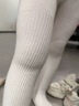 斐月伽女童連褲襪春秋純棉兒童純色打底褲連腳秋季女寶寶嬰兒中厚打底襪 白色 24-26 90~105cm閉檔 曬單實(shí)拍圖