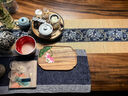 久堂 防水茶席竹編茶旗茶墊子刺繡桌旗茶杯墊子茶盤(pán)茶臺墊子 藏青底色刺繡竹編茶席30*250 曬單實(shí)拍圖