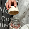 京悠雨德國高硼硅玻璃茶杯茶水分離耐高溫泡茶杯2025新款女生高顏值水杯 【云朵白】皮套+杯刷 550ml 曬單實(shí)拍圖