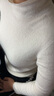 紅袖無(wú)縫一體100%綿羊毛針織衫冬季2024新款女裝揚子紗半高領(lǐng)打底上衣 本白001 L 曬單實(shí)拍圖