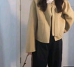 瑪嬌媚（Majiaomei）休閑褲女裝套裝2025新款春秋搭配一整套茶系穿搭毛呢外套闊腿褲子 外套+闊腿褲 XL 曬單實拍圖