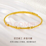CRD克徠帝黃金方珠彈力珠手鐲記憶彈力足金手鐲串珠手鏈七夕禮物 4.5g 曬單實(shí)拍圖