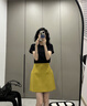 韓系正肩短袖T恤女夏季冰絲針織衫小眾修身辣妹體恤短款純色上衣 灰色 M 曬單實拍圖