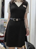 SNYDER WEAR美式翻領(lǐng)氣質(zhì)短袖連衣裙女2025夏季新款收腰顯瘦學院風辣妹A裙子 拼色/短裙 S 建議80-90斤 曬單實拍圖