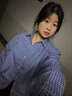 FSHE藍色格子襯衫女上衣2025秋季長(cháng)袖寬松休閑氣質(zhì)薄款小個(gè)子襯衣女裝 藍色格子 S 曬單實(shí)拍圖
