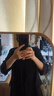 S.DEER圣迪奧女裝通勤休閑雙排扣垂墜西裝外套S23282201 黑色/91 S 160 曬單實(shí)拍圖