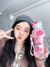 Hello Kitty凱蒂貓兒童太空杯可愛(ài)兩用水杯學(xué)生上學(xué)專(zhuān)用吸管杯茶水分離杯子 吸管杯】500ML粉色美樂(lè )蒂 曬單實(shí)拍圖