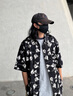 Foss Phil花襯衫男夏季新款短袖襯衣潮流度假海邊百搭半袖襯衫外套 JCDM-CD5479黑色 XL （建議130-145斤） 曬單實(shí)拍圖