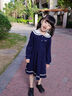 MQDMINI童裝女童連衣裙女孩校服裙學(xué)院風(fēng)時(shí)尚海軍領(lǐng)連衣裙 藤校菁英 曬單實(shí)拍圖