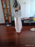 兆君2025春夏新款高端桑蠶絲西裝外套女半袖純色提花中長(zhǎng)西服上衣 灰綠 2XL 曬單實(shí)拍圖
