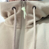馬登女裝 搖粒絨連帽衛(wèi)衣半開襟保暖套頭衫軟糯純色慵懶風(fēng)學(xué)生衛(wèi)衣秋 米色 馬登工裝 L 曬單實(shí)拍圖