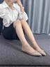 卡帝樂(lè)鱷魚（CARTELO）2025春夏新款尖頭鉚釘單鞋女小個(gè)子內(nèi)增高5CM絕美淺口晚晚鞋 裸色 37 曬單實(shí)拍圖