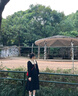 范思藍(lán)恩撞色領(lǐng)針織連衣裙女秋冬新款顯瘦收腰黑色高腰裙子14194 黑色 L 曬單實(shí)拍圖