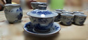 柴窯功夫茶茶具青花手繪茶具套裝家用辦公室景德鎮陶瓷茶壺茶杯 青花瓷【千里江山】禮盒裝 17頭 曬單實(shí)拍圖