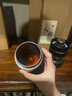 瓷許CIXU高檔純鈦保溫杯男士高顏值茶水分離泡茶杯辦公車載大容量便攜杯子 450ml槍黑色+杯刷禮盒 曬單實拍圖