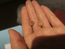 中國(guó)黃金（CHINA GOLD）足金拉絲小方糖耳釘女款黃金繞線耳飾品情人節(jié)生日禮物送女友老婆 【今/次日達(dá)】拉絲小方糖耳釘 約2.3g 曬單實(shí)拍圖