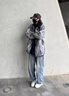 暢登小香風(fēng)扎染外套男士春秋款日系復(fù)古撞色夾克男士潮牌痞帥工裝外套 黑色 3XL 曬單實拍圖