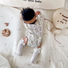 睡眠北鼻新生嬰兒包屁衣夏款男女寶寶衣服純棉紗布卡通偏開扣三角哈衣爬服 【長袖】迷霧森林+叢林趣兔 73cm 73碼 曬單實拍圖