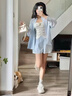CS.LION2025新款早春小個(gè)子藍(lán)色防曬襯衫外套女夏季寬松外搭襯衣開(kāi)衫上衣 藍(lán)色  L 100-115斤 曬單實(shí)拍圖