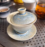 泱青韻三才蓋碗高檔結晶釉功夫茶具陶瓷泡茶碗茶杯茶壺茶具茶碗 結晶釉·三才蓋碗 曬單實(shí)拍圖