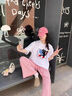 凡小如格子休閑褲子女夏季新款寬松直筒涼感薄款高腰女士顯瘦闊腿長(cháng)褲 粉白格 L 【建議108-118斤】-褲長(cháng)99cm 曬單實(shí)拍圖