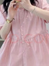 革曼孕婦上衣夏季寬松遮肚子短袖襯衫女套裝時(shí)尚新款娃娃衫兩件套夏裝 粉色上衣 XL 曬單實(shí)拍圖