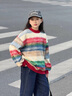 G.DUCKKIDS小黃鴨童裝親子裝毛衣秋冬套裝一家三四口針織衫母子女裝全家福裝 五彩斑斕加絨衛(wèi)衣 175 L 曬單實(shí)拍圖