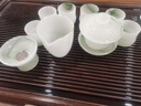 祥瑞盤古琉璃茶具套裝家用輕奢泡茶杯蓋碗套裝高檔送禮盒裝功夫茶具品茗杯 9頭飄綠琉璃竹節(jié)茶具【簡裝】 曬單實(shí)拍圖