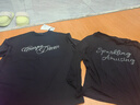 太平鳥(niǎo)長(cháng)袖寬松親膚涼爽面膜T恤25夏季新款韓系珍珠燙鉆字母上衣 黑色 M 160 曬單實(shí)拍圖