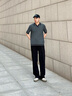 EMPORIO ARMANI/阿瑪尼官方旗艦?zāi)惺慷绦淙R賽爾提花針織衫海鷗領(lǐng)Polo衫七夕 F8048-灰綠色 L  (推薦：150-165斤) 曬單實拍圖