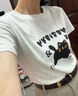 京多夢(mèng)2025夏天新款純棉韓系chic插肩短袖T恤女夏季穿搭灰色寬松上衣服 白灰色 M (80-100斤) 曬單實(shí)拍圖