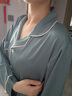 羅蒙睡衣女情侶冰絲夏家居服新款春秋仿真絲綢套裝薄透氣灰 曬單實(shí)拍圖