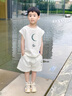 迪士尼男童裝無袖夏季套裝潮寶寶夏裝背心短褲兩件套1一2-3-4歲男孩韓系 白色 90 建議80-90cm1歲半-2歲cm 曬單實拍圖