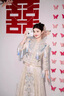勤馳中式婚紗新娘主紗淺色秀禾服婚服新款淡藍(lán)色敬酒服高端出閣 G若蘭 L胸圍92體重110 均碼 曬單實(shí)拍圖