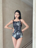 拓勝（TOSWIM）連體泳衣女款競(jìng)速訓(xùn)練泳裝高級(jí)感2025年新款性感絕美游泳衣 墨影涂鴉 XL 曬單實(shí)拍圖