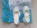 回力白色瑪麗珍女鞋2025新款春季百搭小個子粗跟法式配裙子小皮鞋 米白色 37 曬單實拍圖