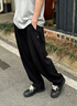 GXG男裝 針織休閑褲通勤男彎刀長(zhǎng)褲寬松日常運(yùn)動(dòng)褲 2025夏季新品 黑色 XL (32) 曬單實(shí)拍圖