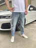 JEEP SPIRIT正品吉普高端牛仔褲男夏季薄款修身直筒夏季薄款天絲九分褲子男 2061淺藍(lán)九分 30 碼 腰圍2尺3適合110-120斤左右 曬單實拍圖