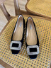 NINE WEST/玖熙復(fù)古法式方口鉆扣平跟女單鞋 NH465006SK 黑色37 曬單實(shí)拍圖
