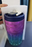 MULTIPOTENT鈦杯咖啡杯保溫杯炫彩隨行杯帶溫顯鈦博仕系列綠紫色420ml 曬單實(shí)拍圖