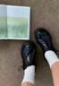 FDCP黑色大頭皮鞋男cleanfit德比鞋英倫風翹頭褶皺高級感通勤潮款男鞋 黑色 40 （適合運動鞋41） 曬單實拍圖