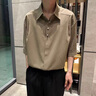 芮蔓菲（RUIMANFEI）潮牌中袖襯衫男士短袖高級感痞帥衣服2025新款夏季薄款七分袖襯衣 CS282白色（單件上衣） M （95-110斤） 曬單實(shí)拍圖