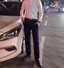 羅蒙（ROMON）休閑褲男商務(wù)時尚休閑西裝褲男彈力修身百搭褲子男裝 黑色薄款32 曬單實拍圖