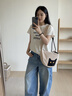 NOXXON單肩包女休閑貓咪通勤餃子包生日禮物女士斜挎包生日禮物 奶油白 曬單實(shí)拍圖