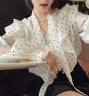 MR.KA法式荷葉邊波點(diǎn)襯衫女春夏2025新款感獨(dú)特別致長(zhǎng)袖上衣 上衣 M 【建議91-105斤】 曬單實(shí)拍圖