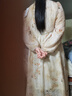 德瑪納【新中式】國(guó)風(fēng)東方韻味印花三?？圻B衣裙女中長(zhǎng) 淺米黃色 XL  曬單實(shí)拍圖
