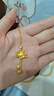 夢(mèng)金園古法蓮花黃金吊墜足金流蘇掛墜兩世歡復古國潮送女友 硬金款-小版約1.1g-配銀項鏈 曬單實(shí)拍圖