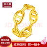 金小貅黃金戒指女足金999豬鼻子戒指時(shí)尚條戒亮面鏈條戒送朋友生日禮物 豬鼻子戒指 11號圈口 約1g 曬單實(shí)拍圖