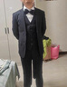 羅蒙（ROMON）西服套裝男商務(wù)修身西裝工作職業(yè)正裝小西服男伴郎服新郎結(jié)婚禮服 黑色2扣【西服+西褲】+6件禮品 XL 175 碼【115-130斤】 曬單實(shí)拍圖